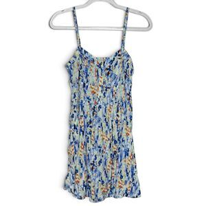 Express Blue White Tie Dye Strappy Summer Dress Women’s Size Small